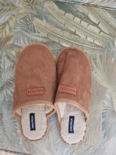 Nautica Scuff Slippers M Size 9-10 Micro-Suede w/Plush Lining Tan