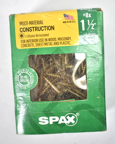 Spax Multi Material Construction Screws T-20 Plus Flat Head #8 x 1-1/2"