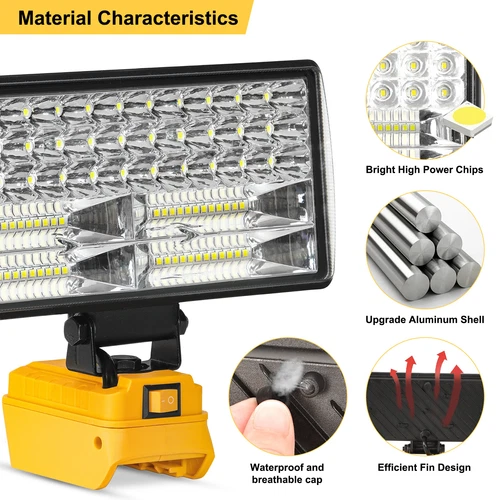 LED Work Light for Dewalt 20V Battery,90W Flood Light Torch for Workshop,Camping - Bild 6 von 12