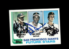Bob Brenly, Chili Davis, Bob Tufts 1982 Topps Giants authentic autographed card