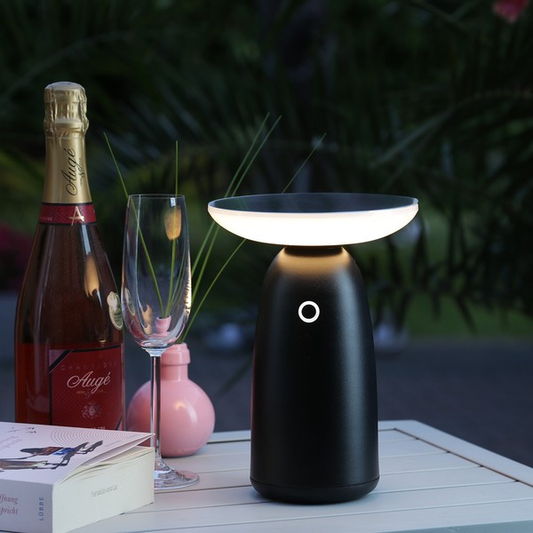 Led Solar Tischleuchte 3 Lichtstufen Tischlampe Dekoleuchte Garten Terrasse-image