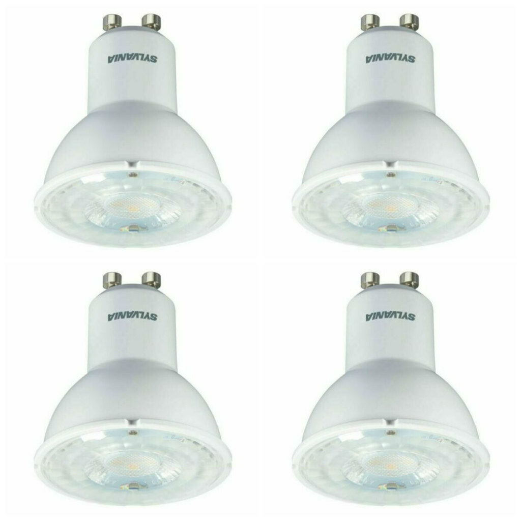 4 x Sylvania 0027445 Wide Beam LED GU10 Lamps 3000K Warm White - 4.5 Watt