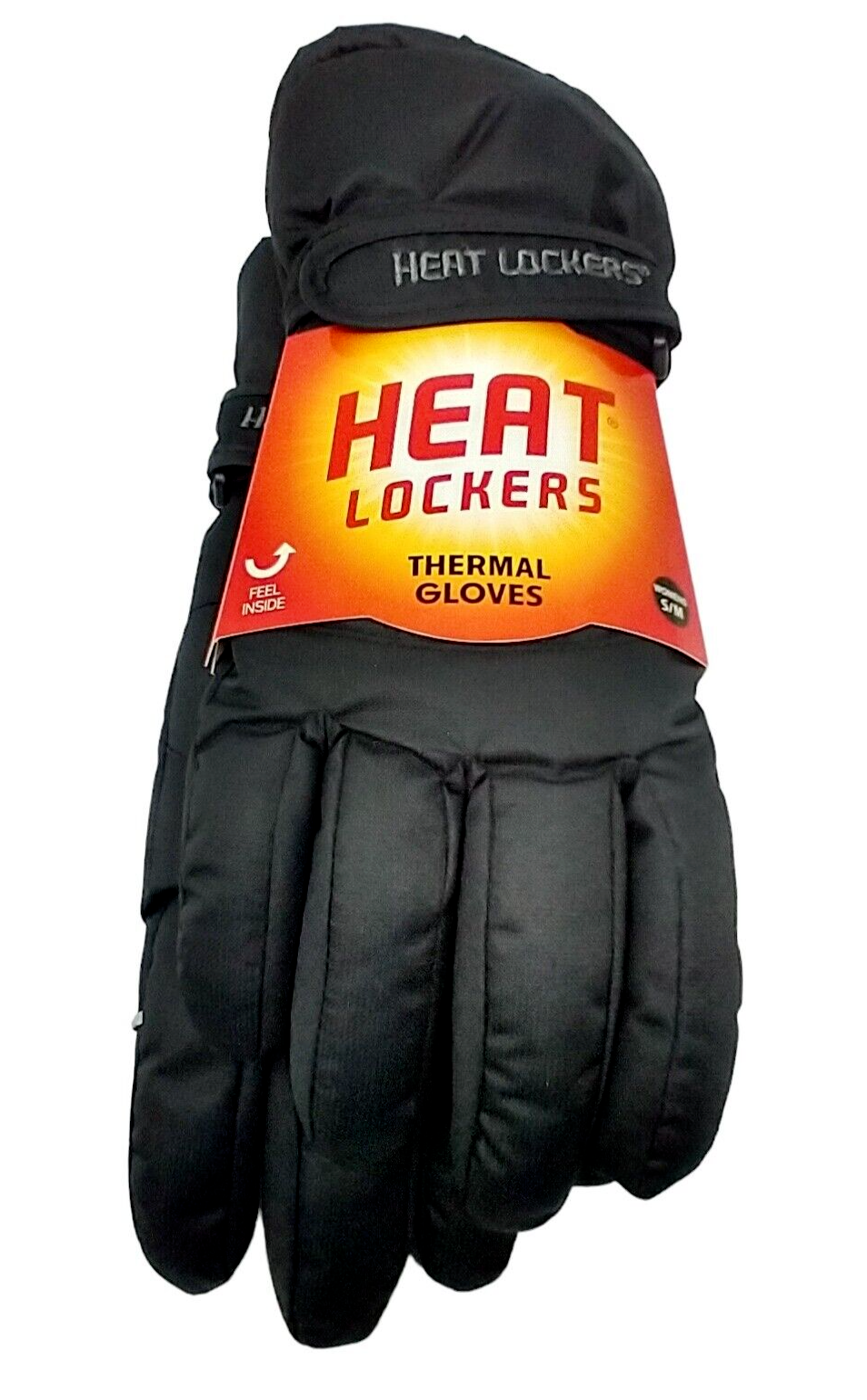 Heat Lockers Womens Black Gloves Waterproof Thermal Faux Fur Lined Size