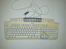 Vintage Compaq KU-9978 Wired USB Desktop Keyboard White 179355-007 Tested