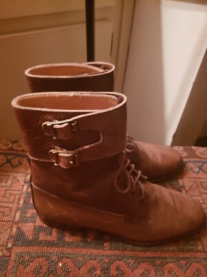 Vintage Ralph Lauren Combat Style Boots With Side Buckles  display picture 1