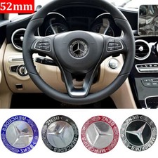 Alloy 52mm Car Steering Wheel Center Badge Logo Emblem Sticker For Mercedes Benz