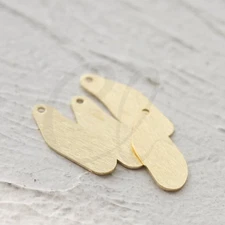 20 Pieces Raw Brass Brushed Irregular Charm - 22.2x8.8mm (3933C)