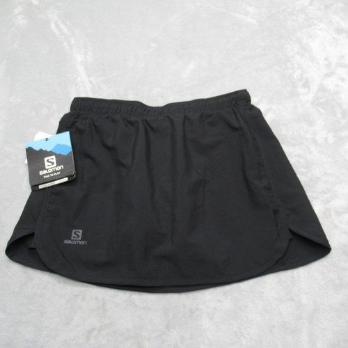 Salomon Agile Skort Women XS Black ActiveDry Short Lined Running Yoga Gym Hiking - Picture 2 of 16