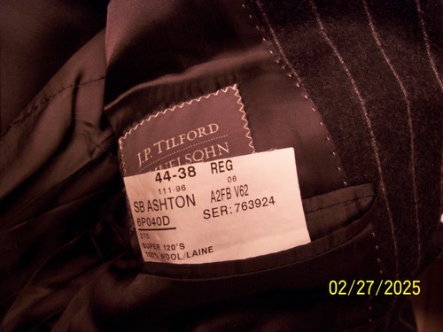 men's 42R custom Samuelsohn amazing/New gray on gray pinstripe suit $1795 gem - Picture 23 of 23