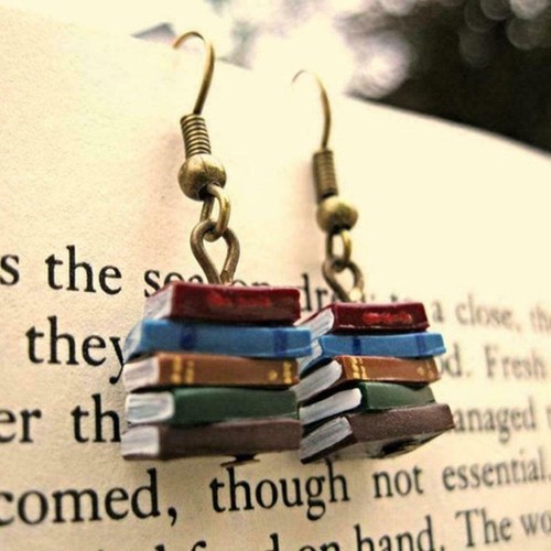 Stack of Books Earrings Women Multicolor Pendant Stud SALE HOT Dangle Drop NEW - Picture 2 of 11