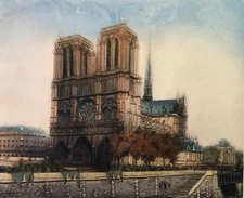 "Notre Dame" Original Color Etching