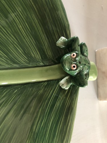 Lotus grün Blatt Frosch Platte Teller Schale 16" - Bild 6 von 6