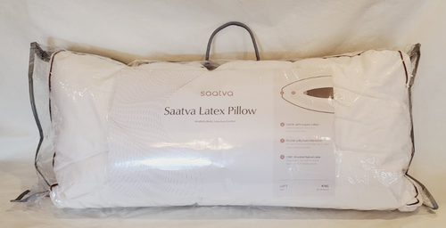 SAATVA LATEX PILLOW KING Size 18x34 ORGANIC COTTON Luxury HIGH LOFT $185