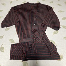 Zara Trafaluc Autumn-Winter 17-18 Black/Red Striped 1/4 Sleeves Dress Sz 28.  GG