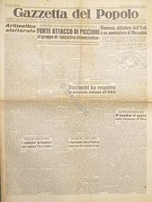 Quotidiano - Gazzetta del Popolo N. 280 - 1952 Forte attacco di On. Piccioni