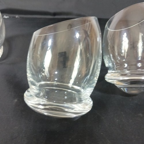 Roly Poly Weingläser Lowball Whiskyglas ohne Verschütten Topsy Turvy MCM Menge 4 - Bild 2 von 5