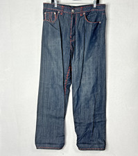Old Skool Jeans Mens 36X32 Blue Denim Baggy Hip Hop Skater Grunge Wide Leg Y2k