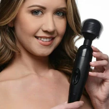 Wander Massage Wand Multi-Speed Travel Size Full Body Vibrating Massager Black !