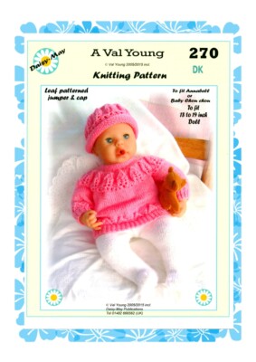Puppen Strickanleitung für Annabell oder 16'' bis 18'' Puppe. Nr. 270 von Val Young