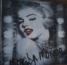 2 individual Paper Decoupage NAPKINS - MARILYN MONROE MOVIE STARS SIGNATURE