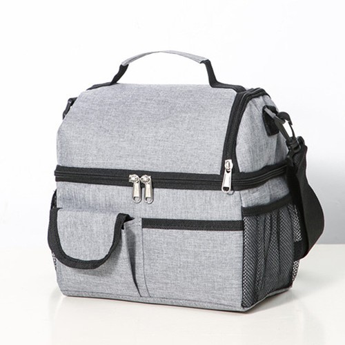 Bolsa de almuerzo de doble cubierta doble compartimento para adultos mujeres hombres trabajo oficina aislada - Imagen 13 de 27