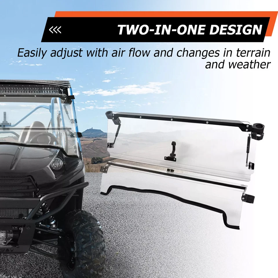 2-в-1 прозрачное ветровое стекло ветровое стекло для 2012-2015 Kawasaki Teryx 800/4 750 /4 800 - Изображение 4 из 4