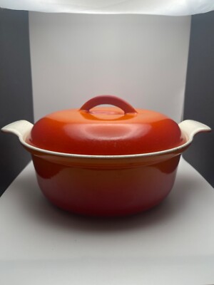 Vintage Descoware Cast Iron Enamel Dutch Oven FE Belgium 17-D 22d