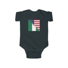 Nigerian American Flag Baby Bodysuit  USA Nigeria Naija