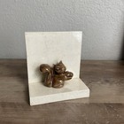 Bookend Squirrel Ceramic Glazed Country cottage Mid Century Modern Kitschy