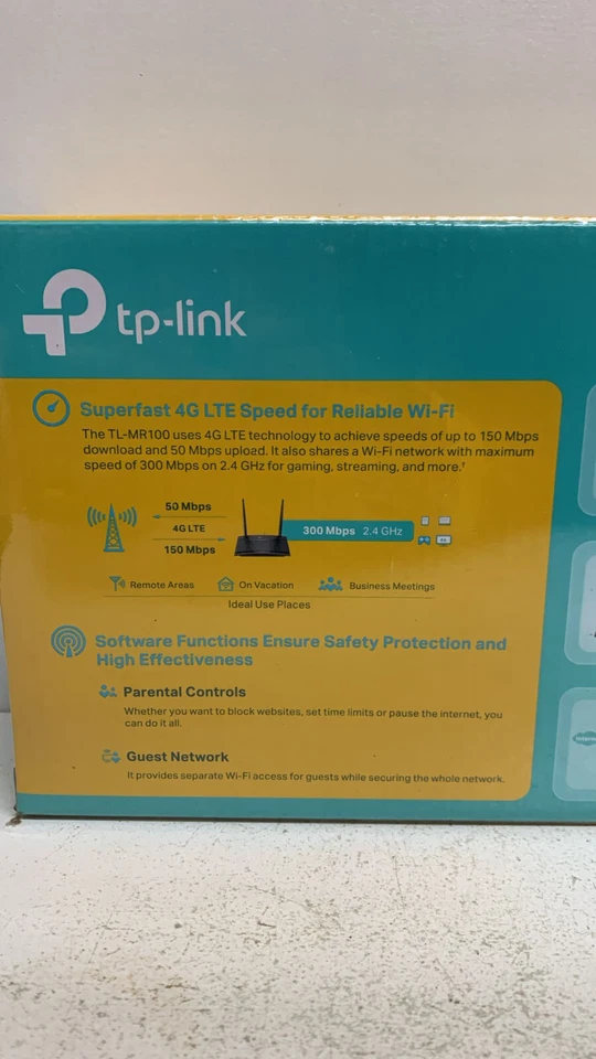 Tp-Link TL-MR100 300Mbps Wireless N 4G Lte Router 1 Lan 1 Lan/Wan Detachable Ant - Image 4 of 4