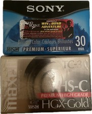 Lot 2 VHS-C Sony Premium Grade Camcorder Video Cassette Tapes Maxell New Sealed