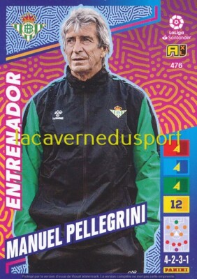 476 MANUEL PELLEGRINI # REAL BETIS PANINI LIGA SANTANDER 2022 2023 ADRENALYN