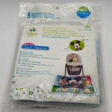 Disney Baby Mickey Mouse Disposable Floor Mats 38" x 38" Pack of 5 BPA-Free