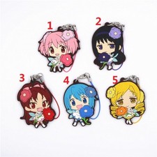 Puella Magi Madoka Magica Anime Figure Rubber Strap Keychain Keyring Phone Charm