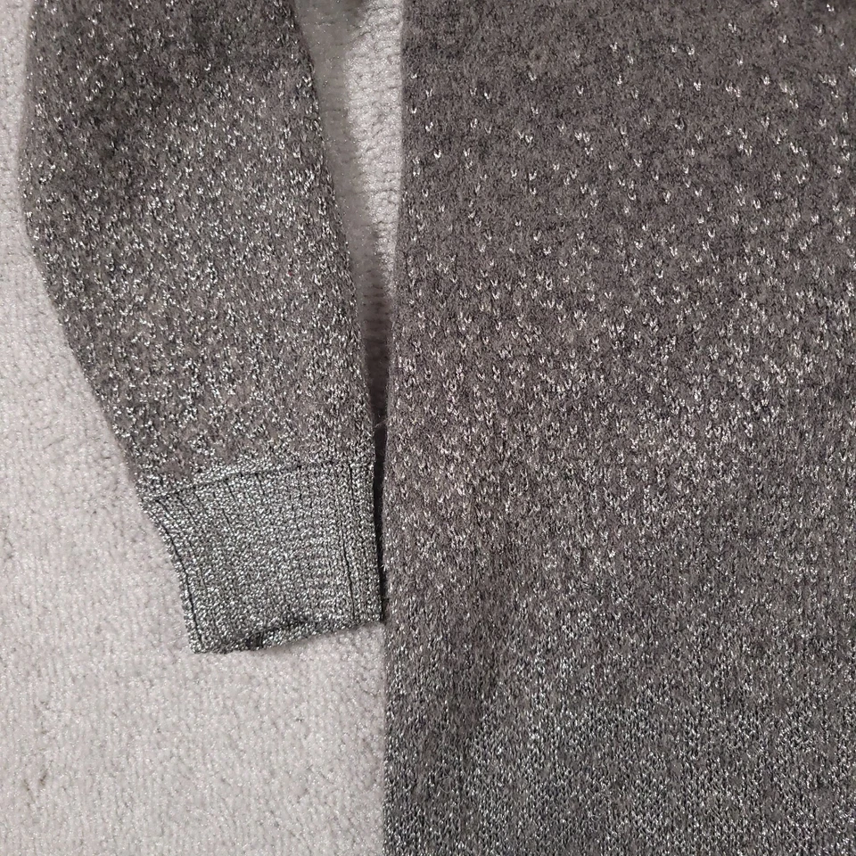 Chico’s Suéter Cárdigan Chaqueta Para Mujer Talla 1 Mediana 8/10 Gris Gancho Lazo Piel Foto 4 de 4