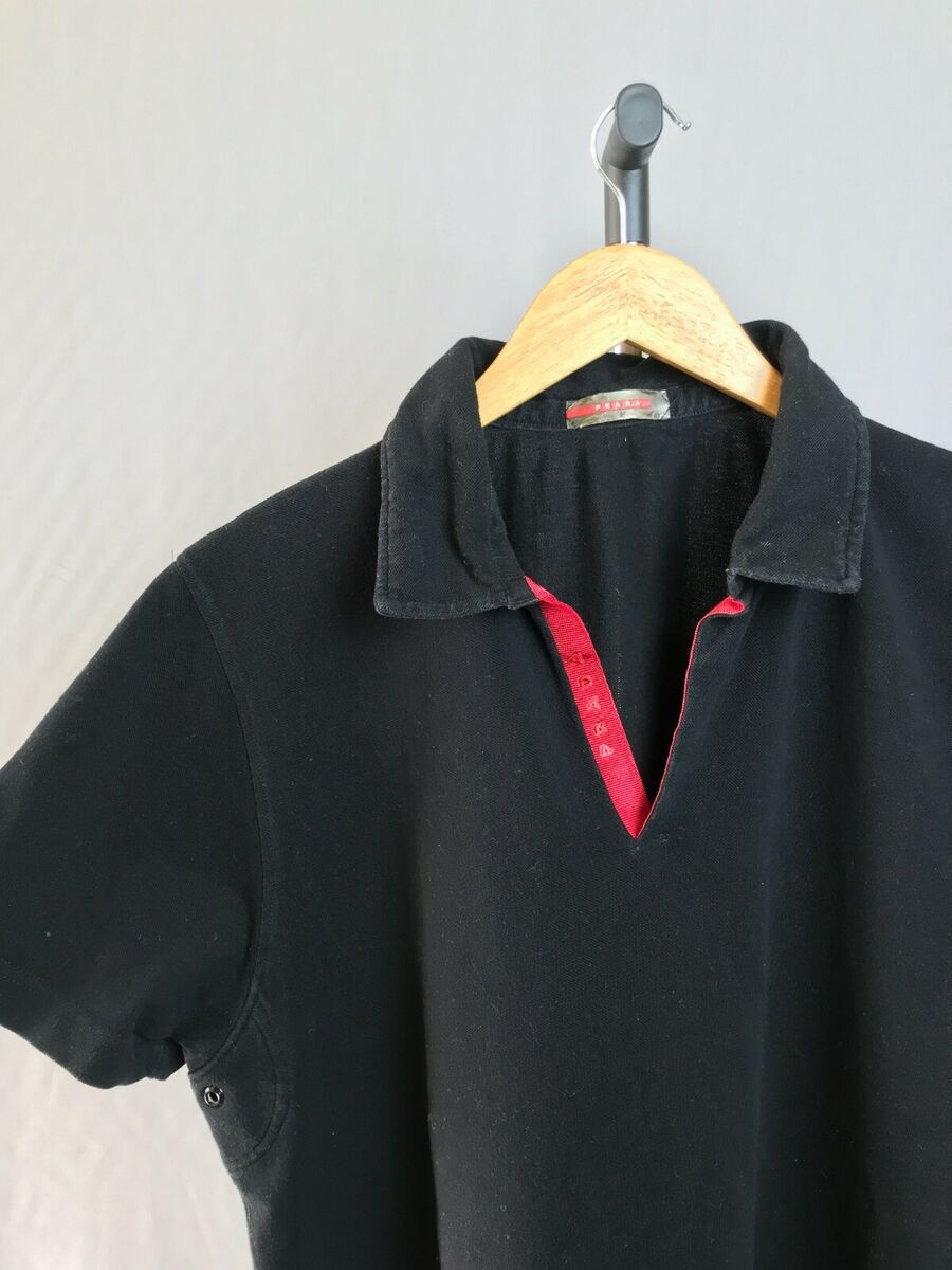 Prada vintage mens polo shirt black cotton medium | eBay Prada vintage mens polo shirt black cotton medium | eBay