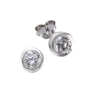 Zeeme Basic Ohrschmuck Ohrstecker 925 Sterling Silber Rhodiniert Zirkonia Weiß