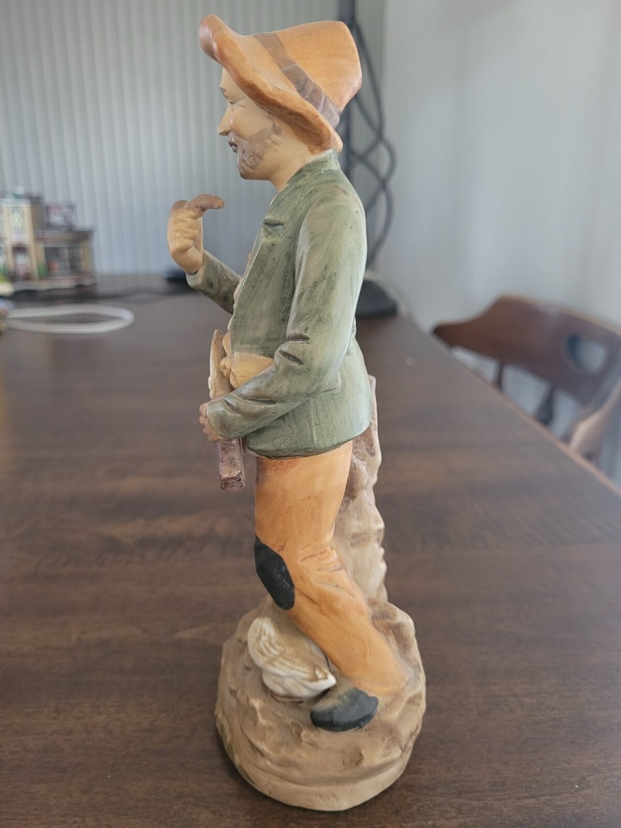 Pêche la statue de figure de résine vieille homme ornement de
