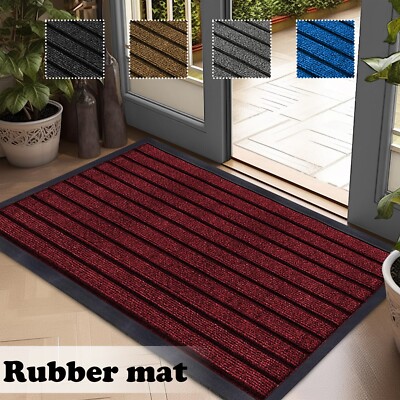 Anti Slip Door Mat Indoor Outdoor Washable Rug Small &Large Waterproof  Floor Mat UK