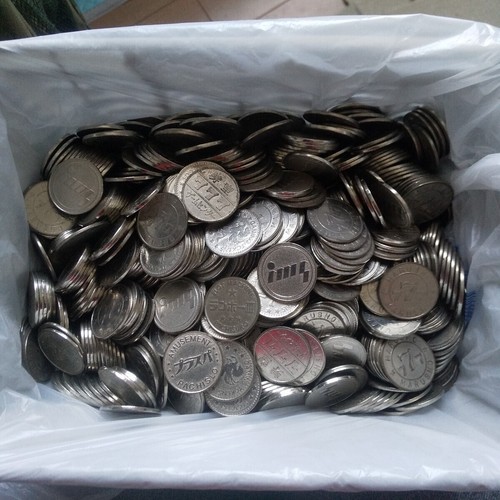 MEDALS 1000 Tokens Skill Stop Slot Machine D25mm PACHISLO 1000coins Used Japan - Picture 1 of 2