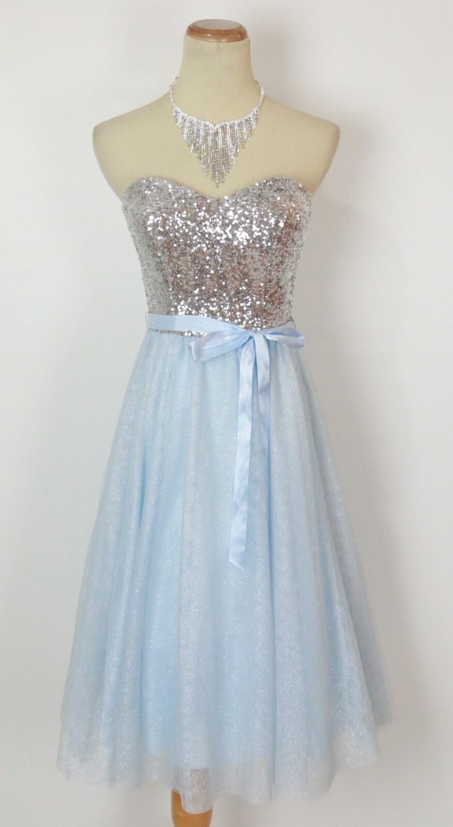 NEW Windsor LT Blue $110 Prom Formal Evening Strapless Short Dress Size 9  NWT | eBay UK