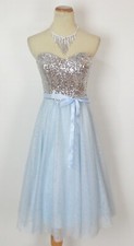 NEW Windsor LT Blue $110 Prom Formal Evening Strapless Short Dress Size 9 NWT