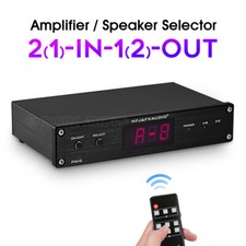 2-way Speaker A/B Selector Amplifier Spiltter Home Stereo Audio Switcher Box Hub