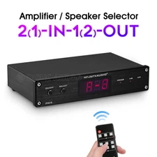 2-way Speaker A/B Selector Amplifier Spiltter Home Stereo Audio Switcher Box Hub