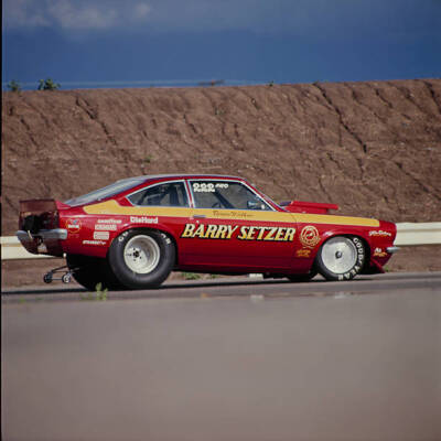 Profile view of Barry Setzer's Pro Stock Chevrolet Vega driven- 1973 ...