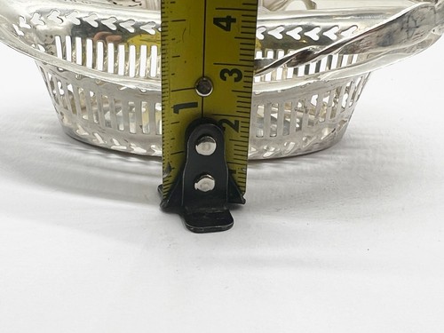 ANTIKER SCHALENKORB / SERVIERKORB AUS MASSIVEM STERLINGSILBER MIT SCHWENKGRIFF 38 g - Bild 10 von 10