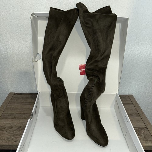 ALDO Sumers Knee-high Tall Boots with Platform Size 7.5 Green Suede Leather