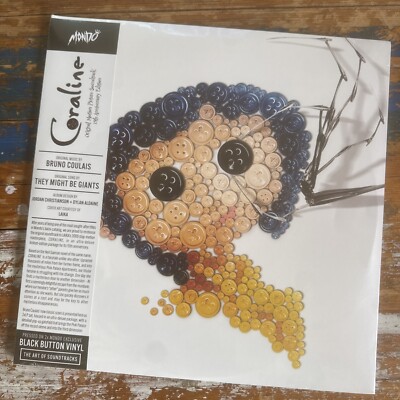 Coraline Soundtrack 15th Anniversary Mondo Black Button Disc Vinyl