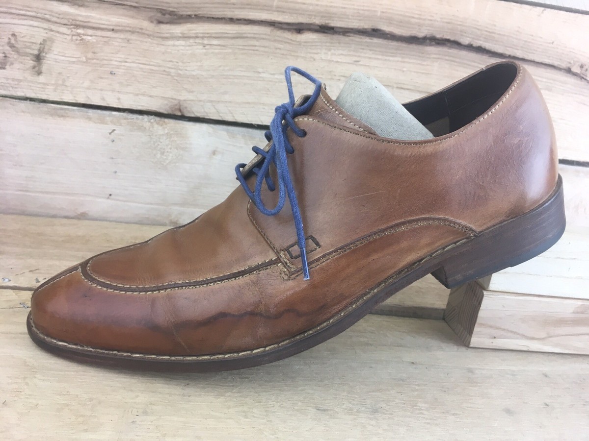 Cole Haan Men Brown Leather Blue Lace NikeAir Dress Split 