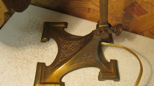 Antique Arts & Crafts Salo Brass Student Lamp - Picture 2 of 6